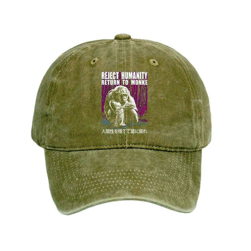 Kyoto-Lion Reject Humanity Return To Monkey Washed Cap
