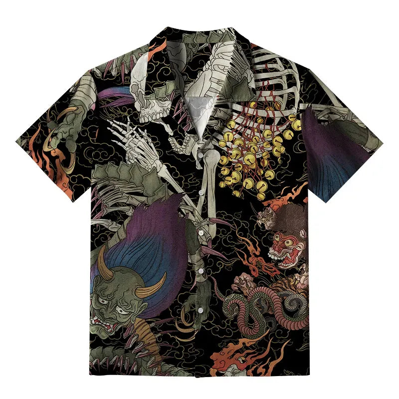 Japanese Yokai Aloha Shirt for Beach Vacation