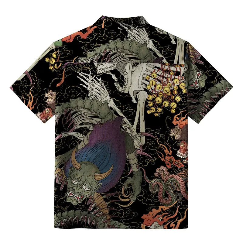 Japanese Yokai Aloha Shirt for Beach Vacation