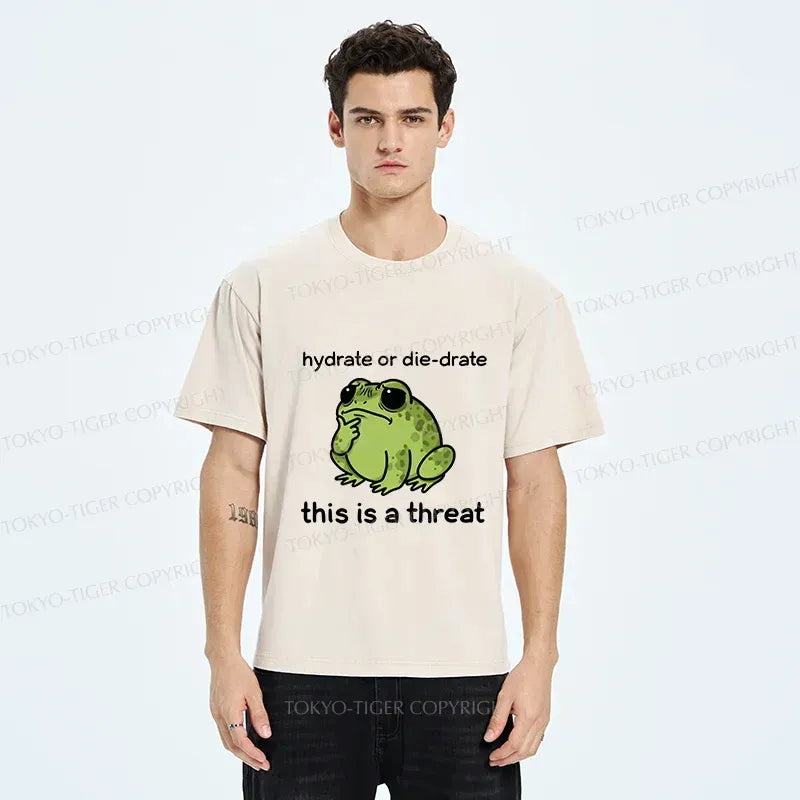 Trendy Frog Meme Washed T-Shirt