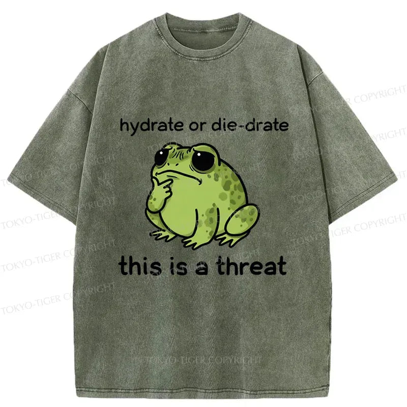 Trendy Frog Meme Washed T-Shirt