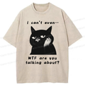 Kyoto-Lion The Speechless Cat Washed T-Shirt