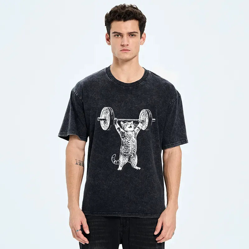 Funny Kitten Workout T-Shirt for Gym