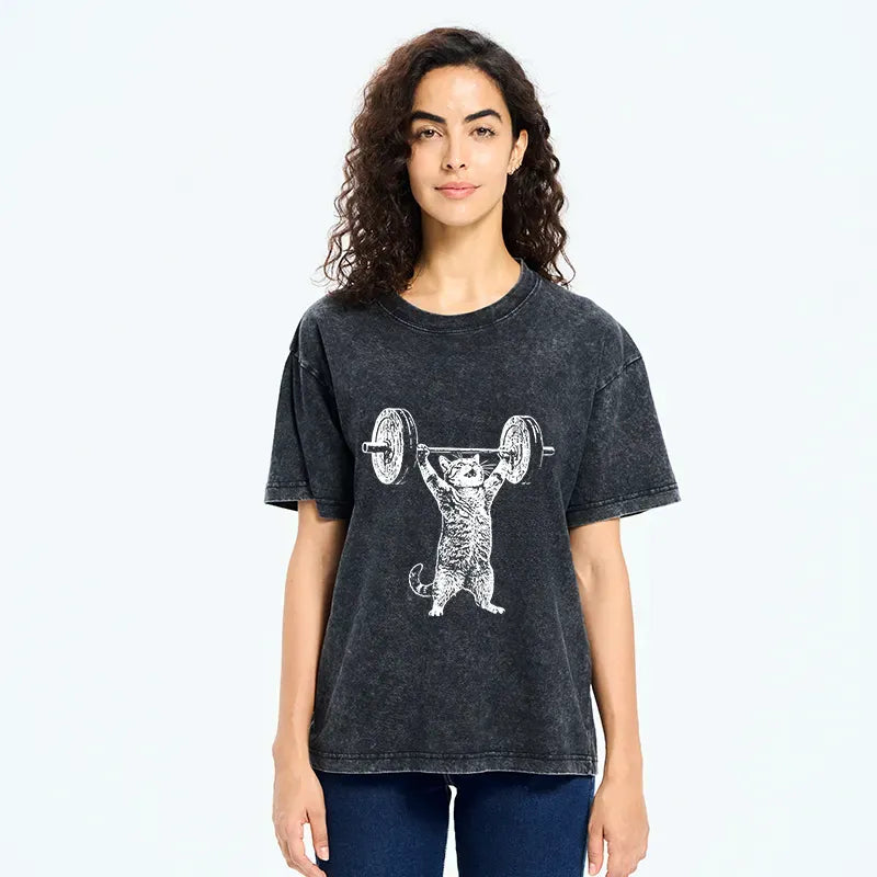 Funny Kitten Workout T-Shirt for Gym
