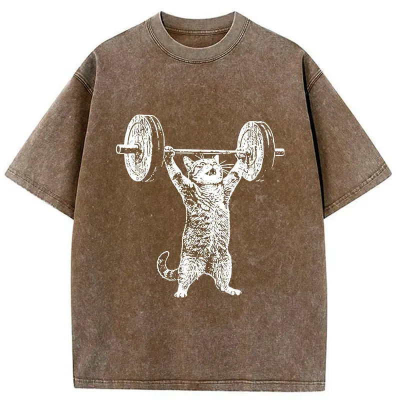 Funny Kitten Workout T-Shirt for Gym