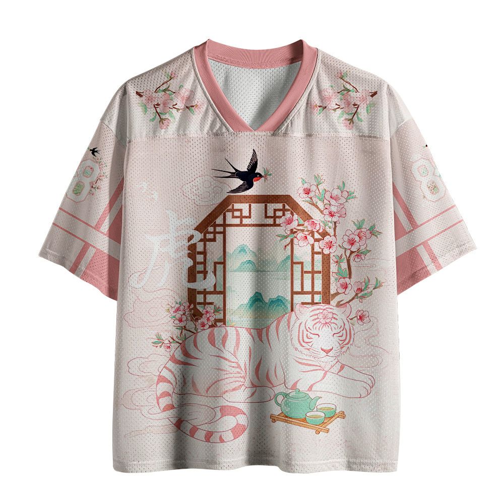 Kyoto-Lion Sakura White Tiger Mesh Jersey