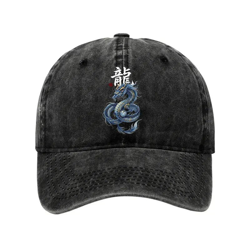 Kyoto-Lion Mythic Blue Dragon Washed Cap