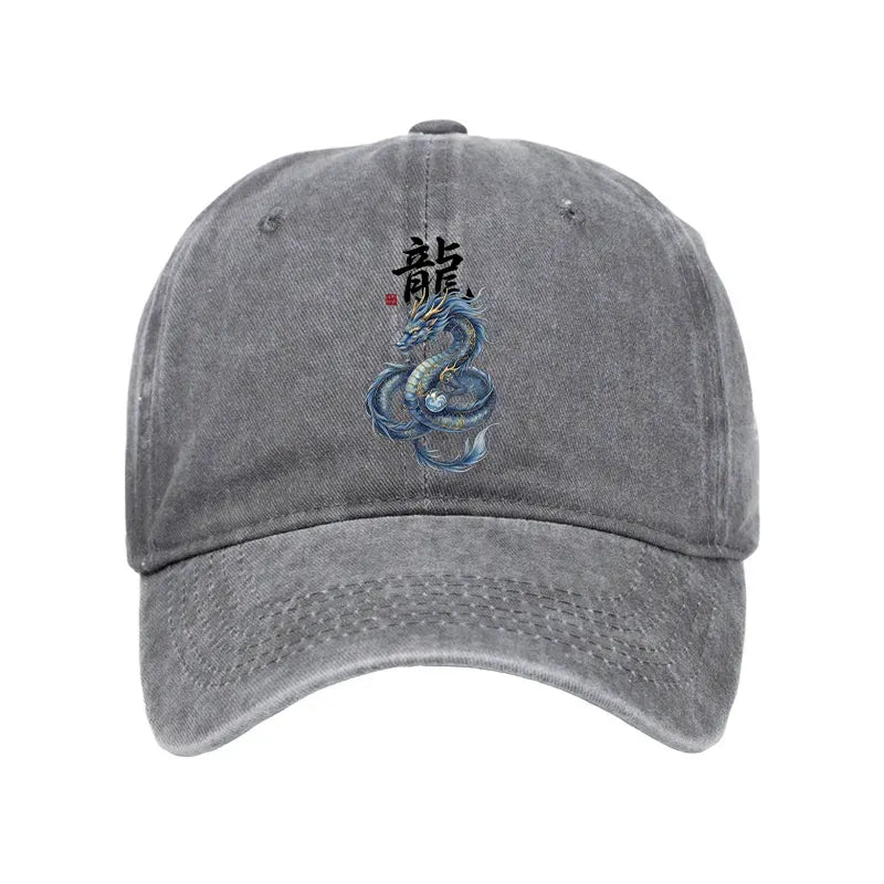 japanese vintage washed dragon cap