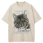 funny washed japanese cat t-shirt