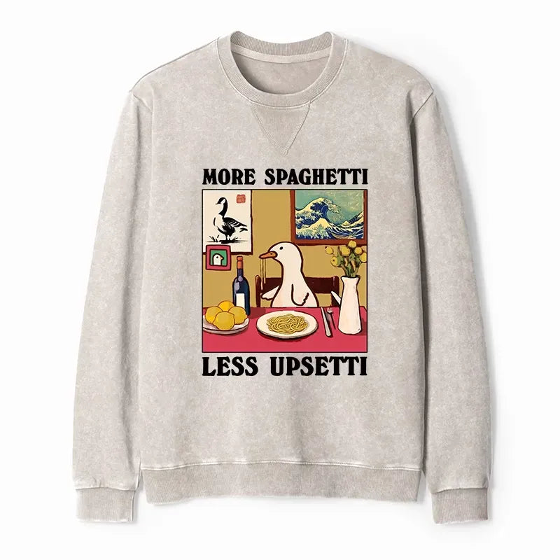 Funny Spaghetti Goose Sweatshirt Casual Wear