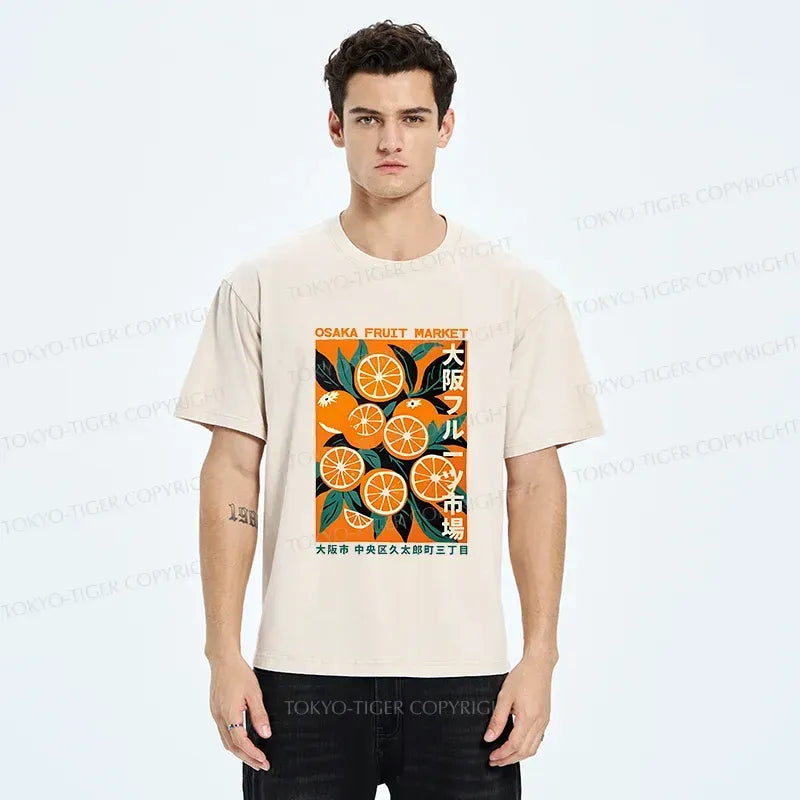 Kyoto-Lion Osaka Orange Poster Washed T-Shirt
