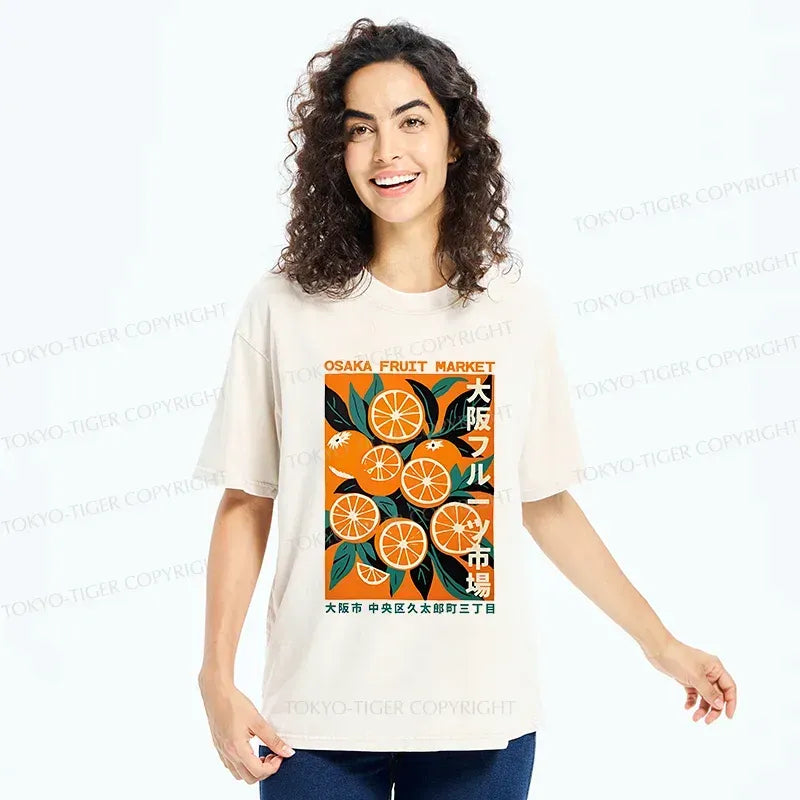 Orange Washed Vintage T-Shirt for Summer