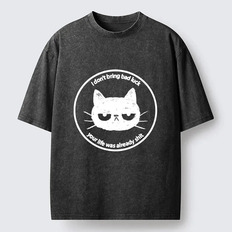 Kyoto-Lion black cat washed t-shirt