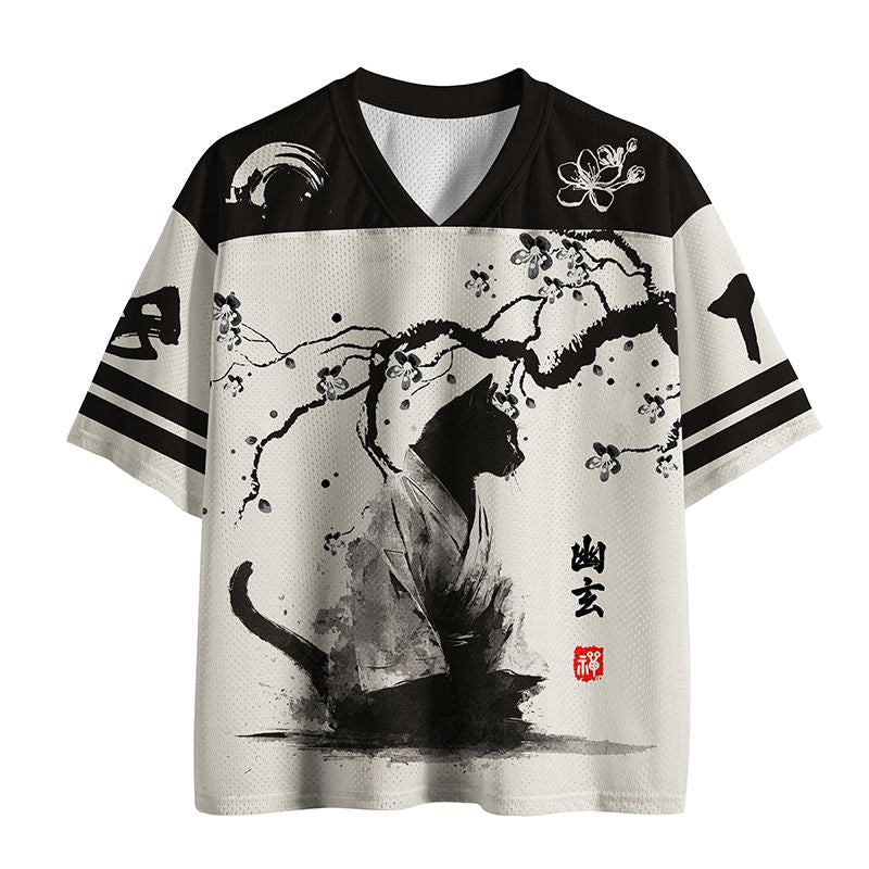 Stylish Samurai Cat Jersey for Summer