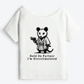 Kyoto-Lion Funny Possum Samurai Off Shoulder T-Shirt
