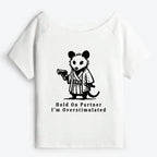 Kyoto-Lion Funny Possum Samurai Off Shoulder T-Shirt