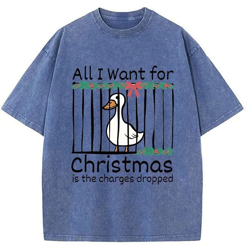 Kyoto-Lion Christmas Stupid Goose Washed T-Shirt