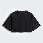 Kyoto-Lion Samurai Frog Training Women's Washed Crop T-Shirt