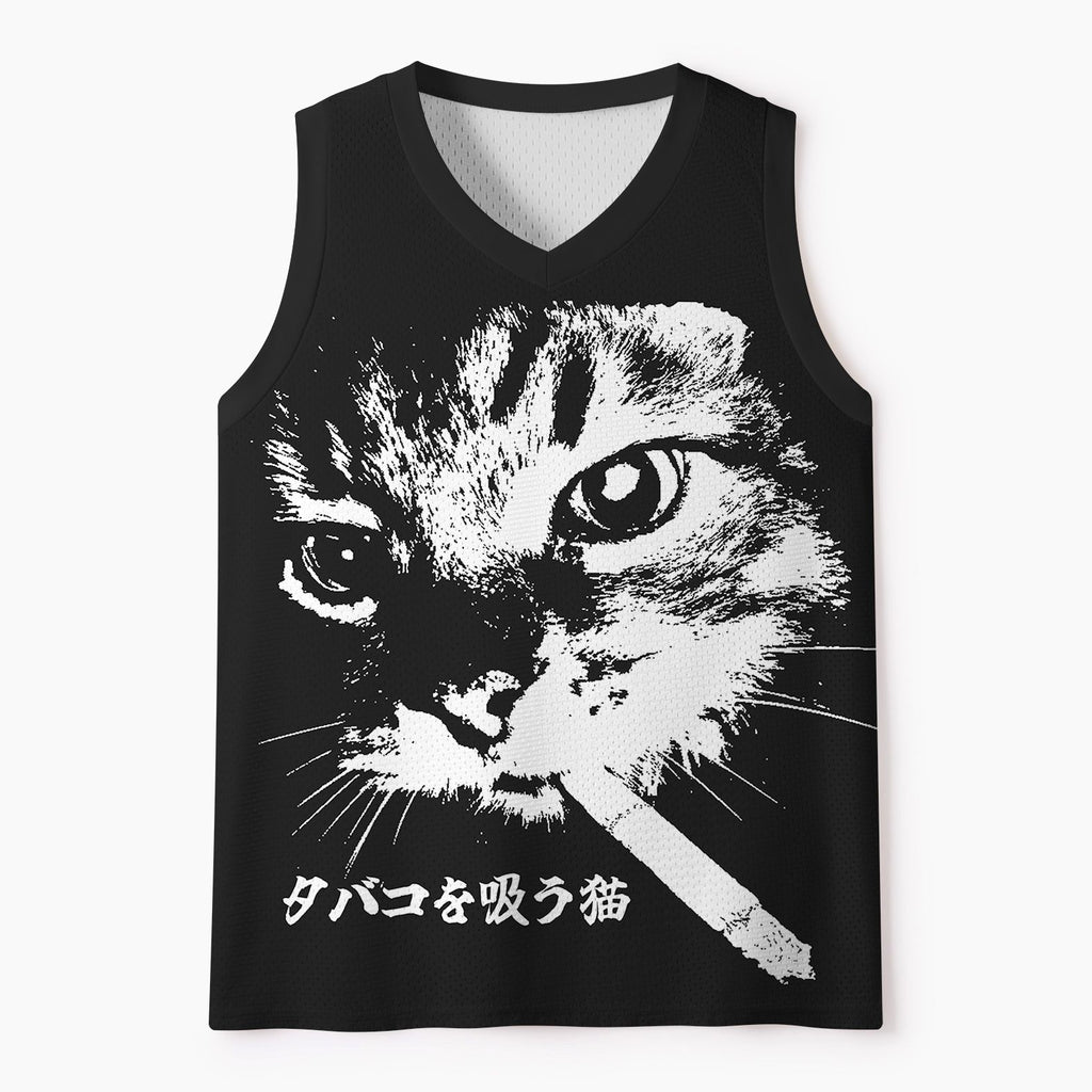 unisex cat smoking tank top for summer