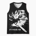 unisex cat smoking tank top for summer