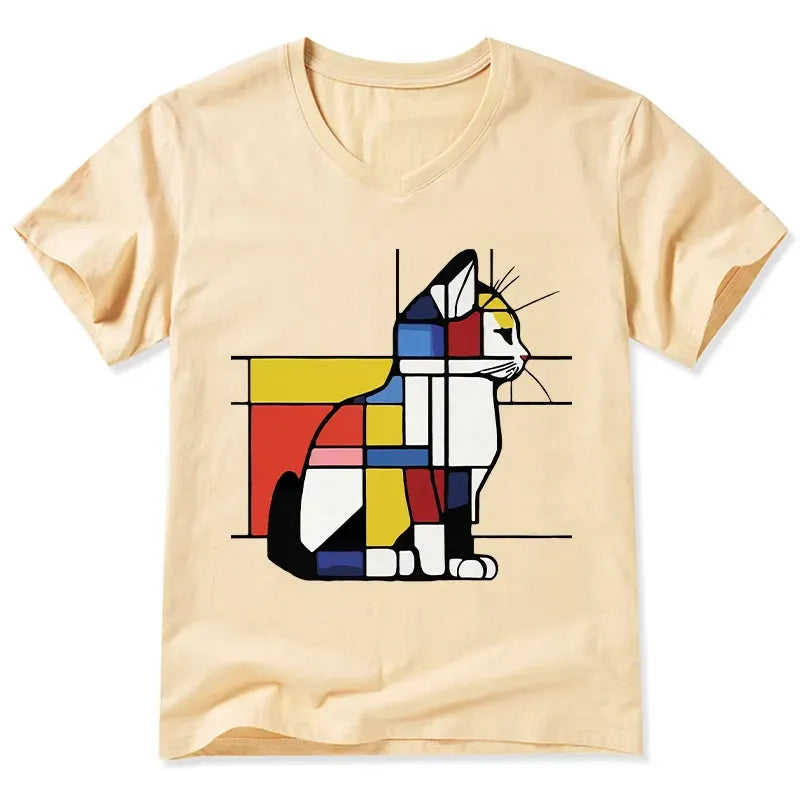 Vintage Cat Art Tee for Streetwear