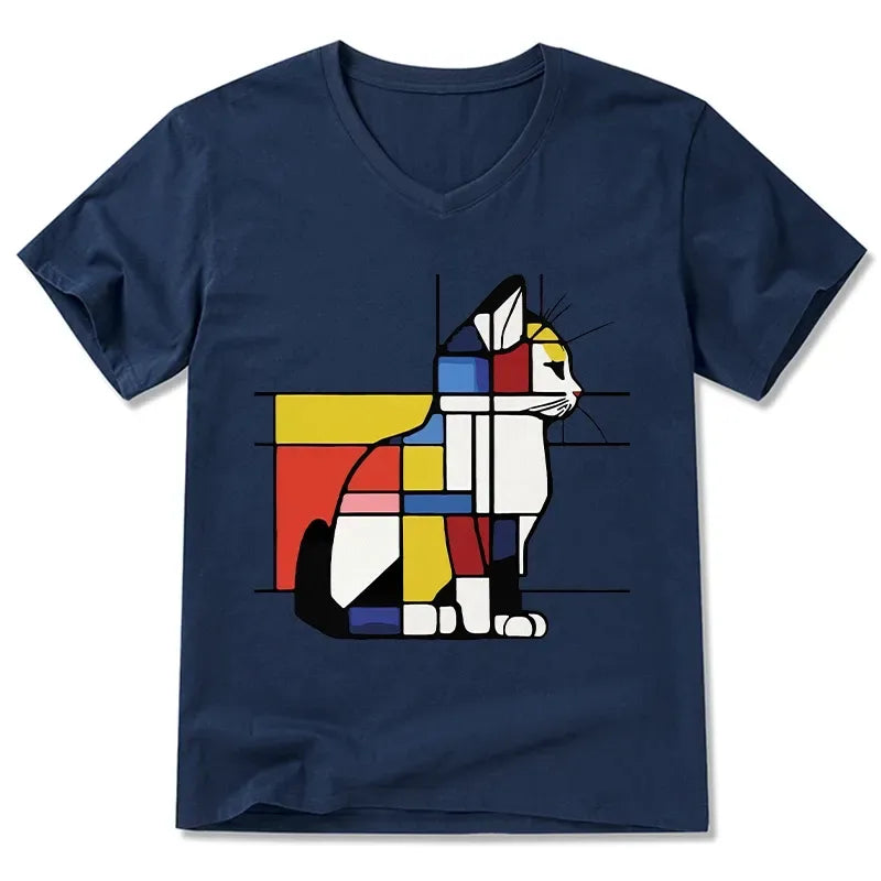 Vintage Cat Art Tee for Streetwear