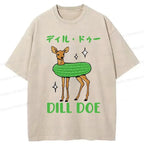 Kyoto-Lion Dill Doe Funny Washed T-Shirt
