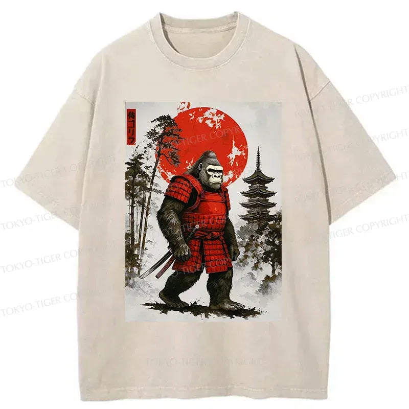 Kyoto-Lion Gorilla Warrior Washed T-Shirt