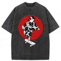 Kyoto-Lion Kid On Skateboard Washed T-Shirt