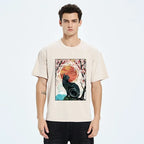 Kyoto-Lion Black Cat T-Shirt for Vacation
