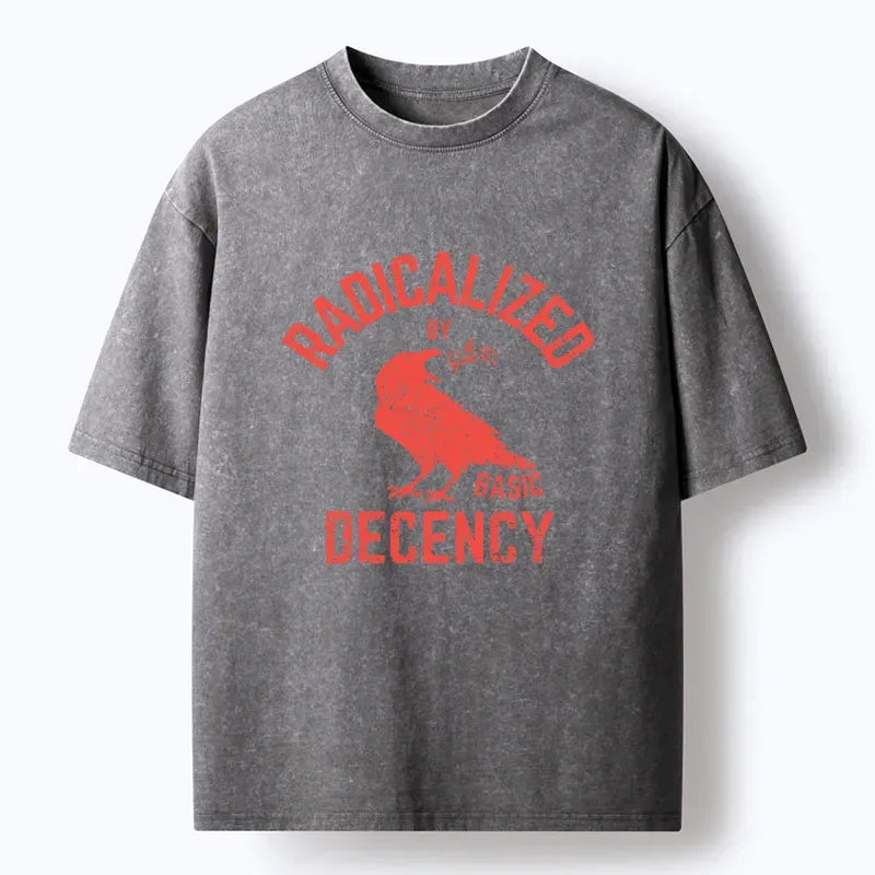 Japanese Washed Crow T-Shirt for Streetwear