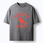Japanese Washed Crow T-Shirt for Streetwear
