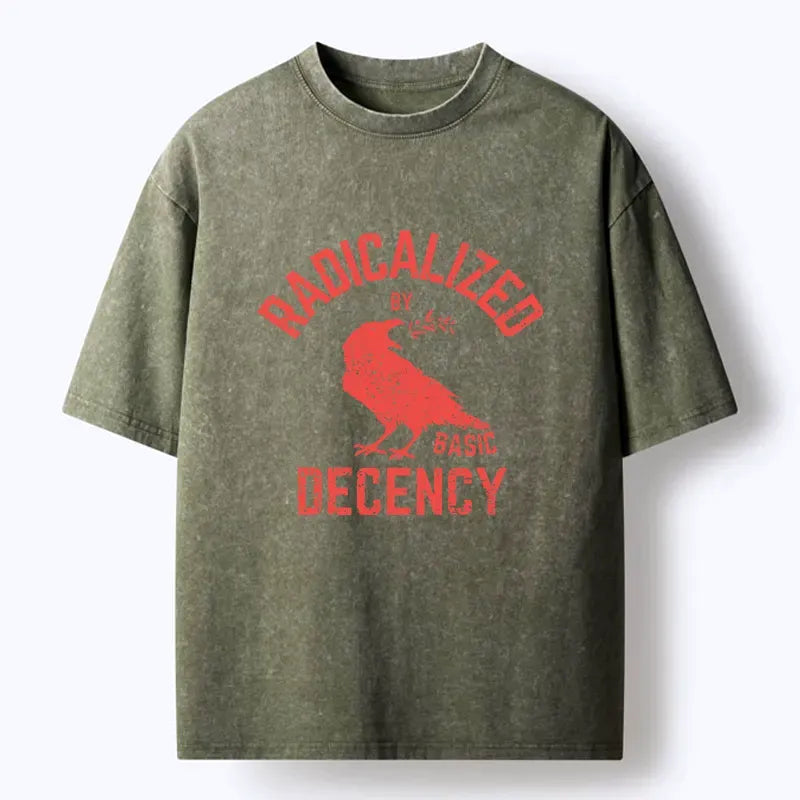 Kyoto-Lion Thoughtful Crow Washed T-Shirt