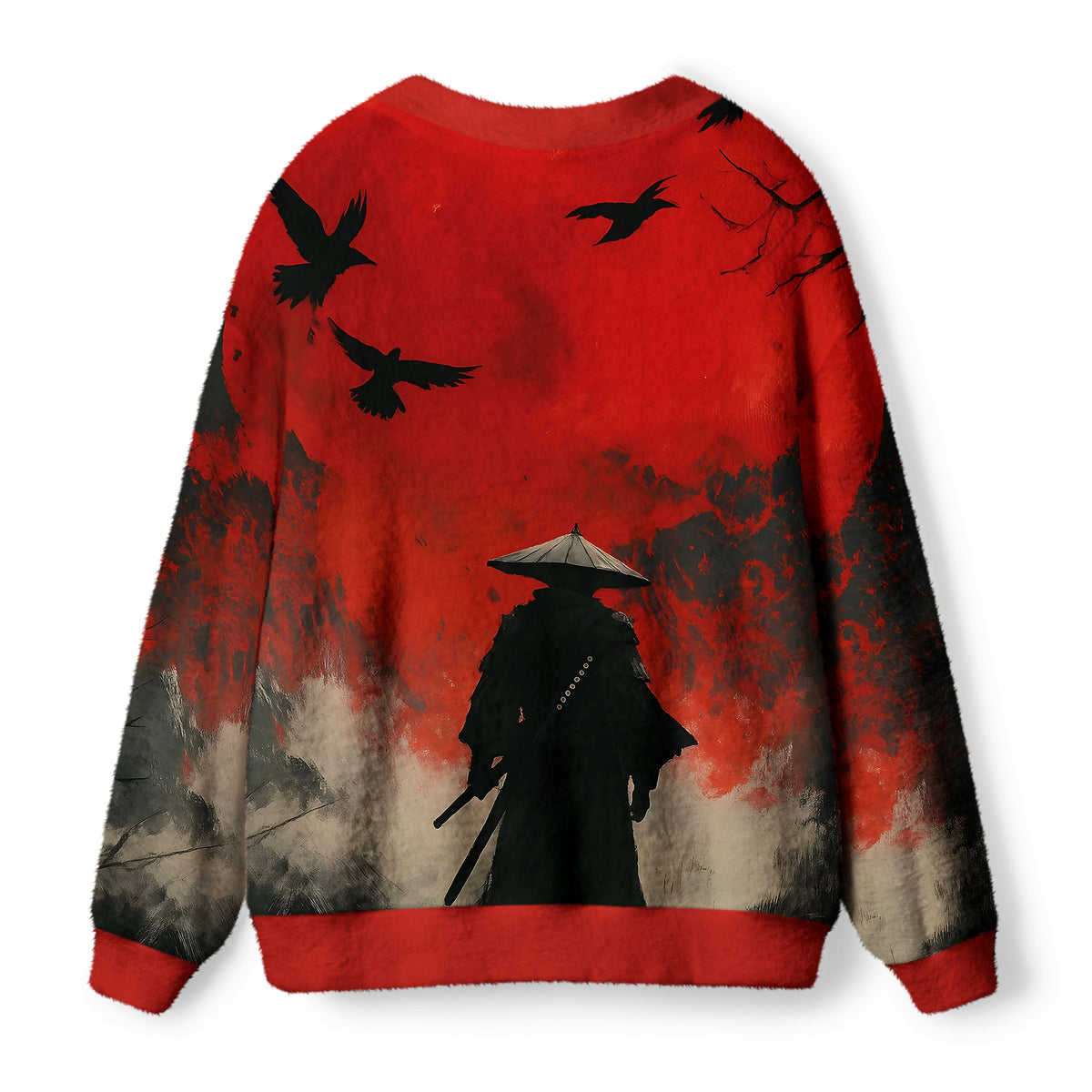 Kyoto-Lion Blood Night Samurai Ugly Cardigan Sweater