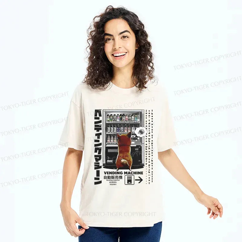 Kyoto-Lion Japanese Vending Machine Washed T-Shirt