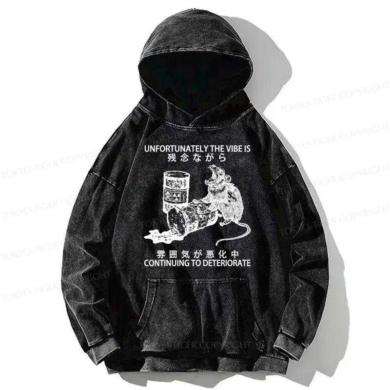 Kyoto-Lion The Vibe Is Continuing To Deteriorate Washed Hoodie