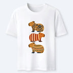 Japanese folk floral capybara t-shirt