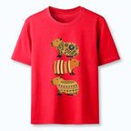 Kyoto-Lion Folk Floral Striped Capybara Trio Print Classic T-Shirt