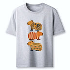 Japanese folk floral capybara t-shirt