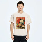 Kyoto-Lion Panda Enjoying Ramen Washed T-Shirt