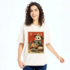 Kyoto-Lion Panda Enjoying Ramen Washed T-Shirt