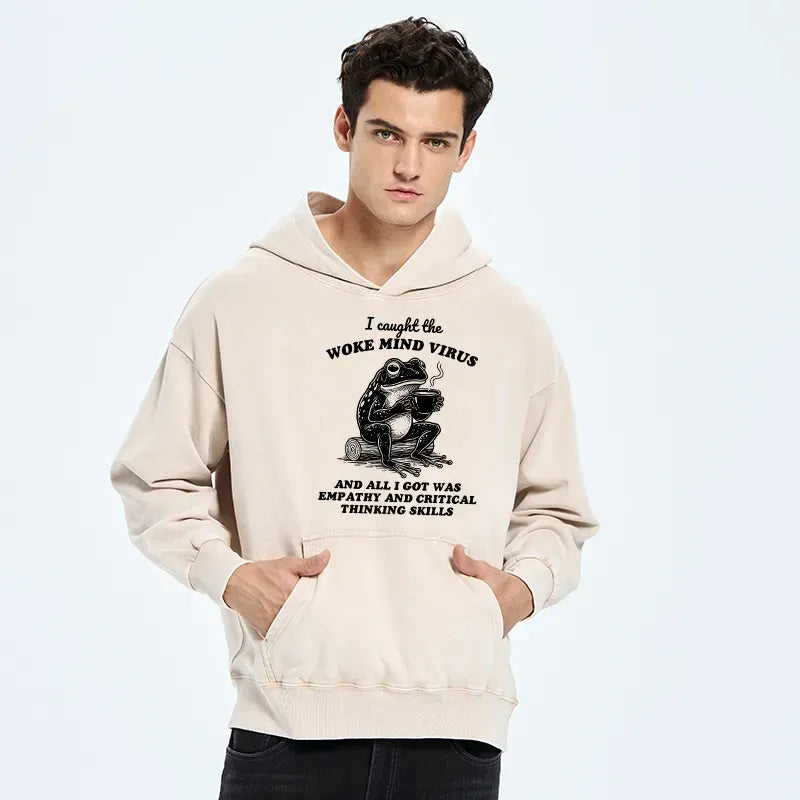 Kyoto-Lion Awakened Thinking Virus Frog Washed Hoodie