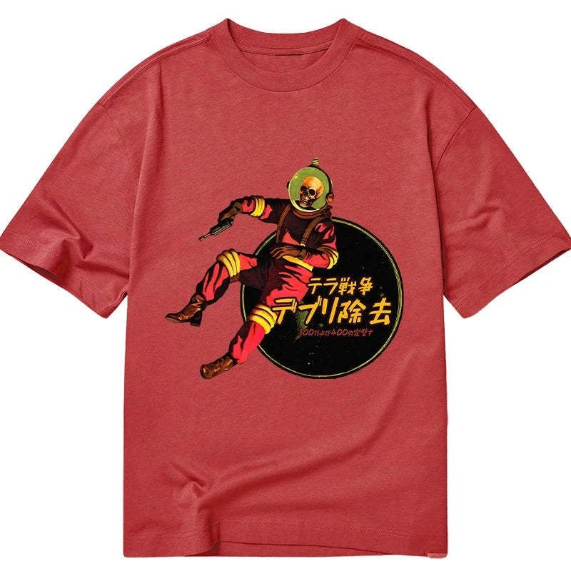 Japanese Skeleton Astronaut T-Shirt for Men