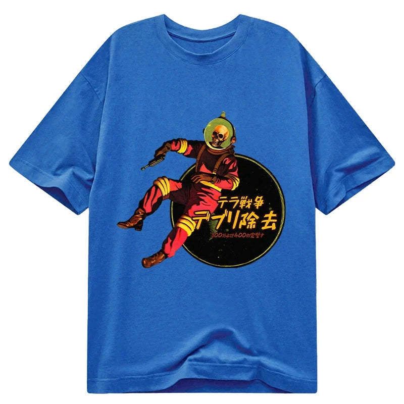 Japanese Skeleton Astronaut T-Shirt for Men