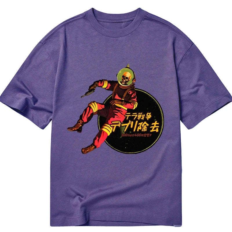 Japanese Skeleton Astronaut T-Shirt for Men
