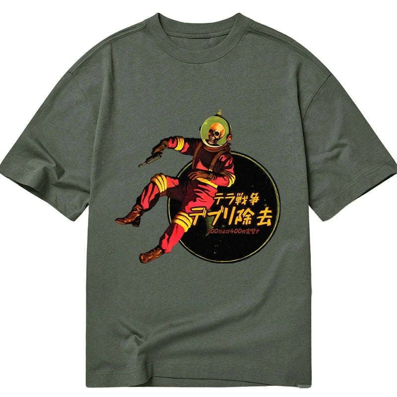 Japanese Skeleton Astronaut T-Shirt for Men