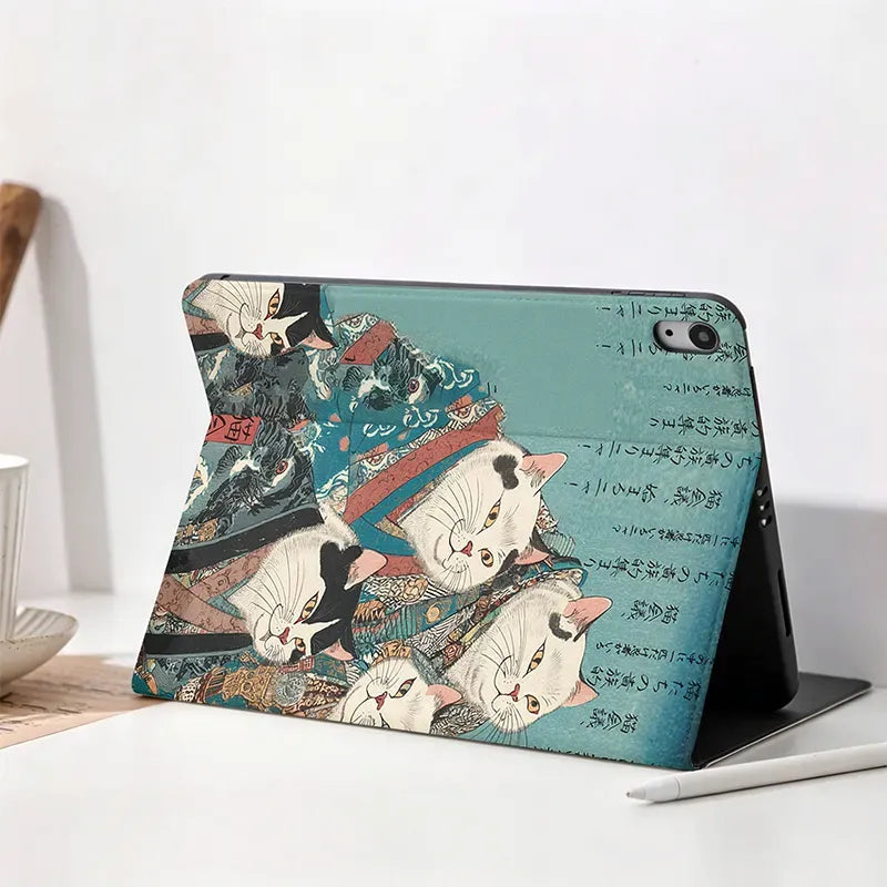 Ukiyo-e Cat Tablet Case Premium