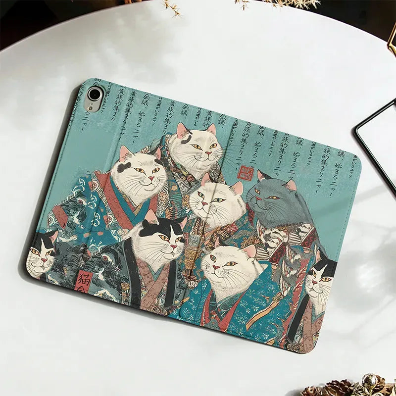 Ukiyo-e Cat Tablet Case Premium