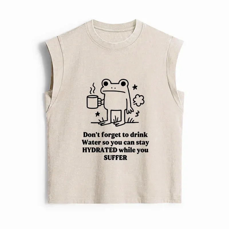 Kyoto-Lion Washed Tank Top Trendy