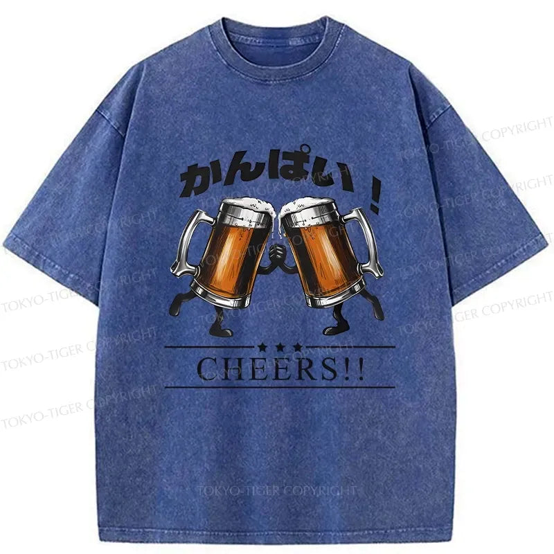 Kyoto-Lion Cheers Japanese Beer Washed T-Shirt